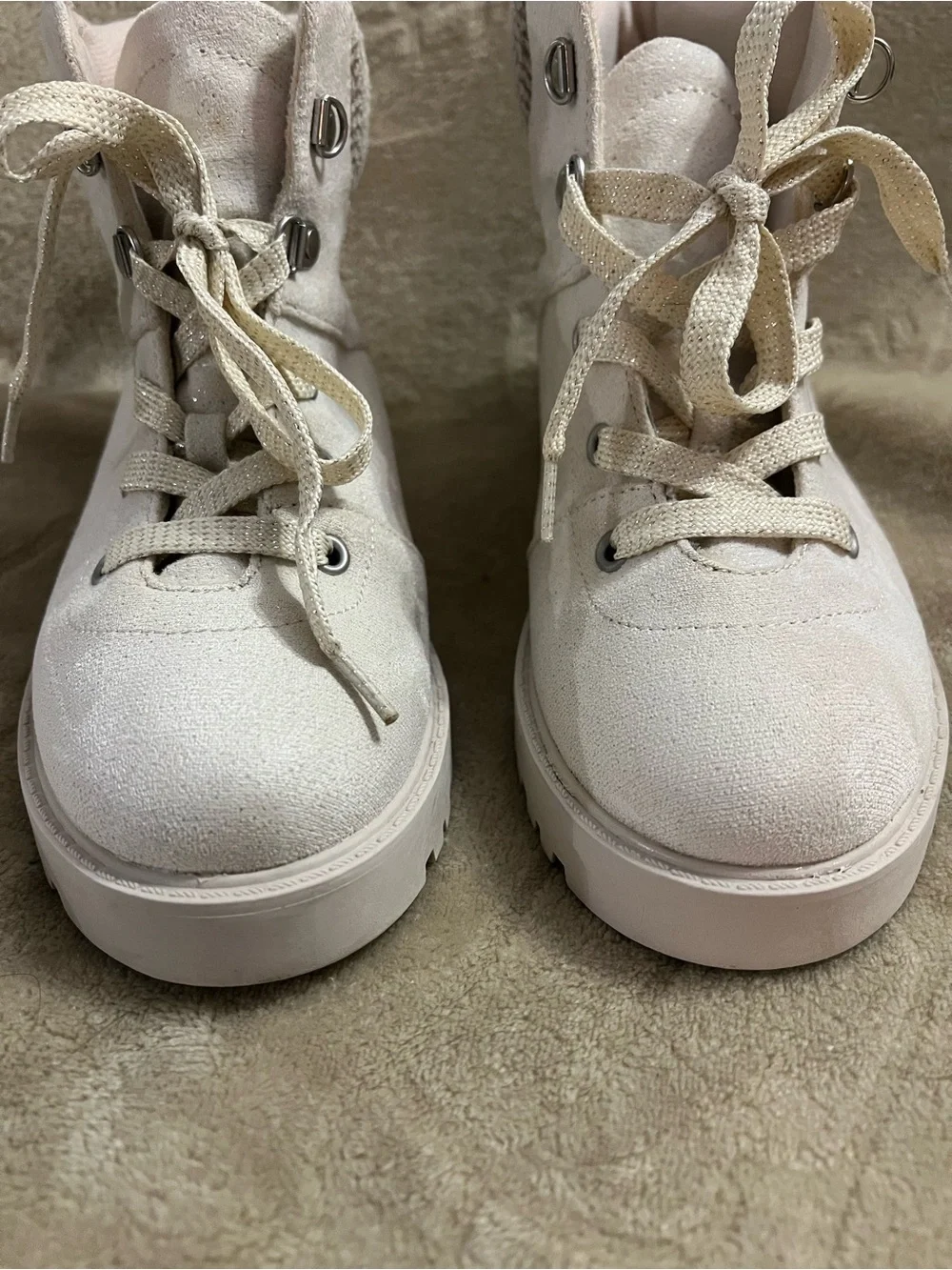 Kohl's Comfy Cream Lace-Up Kids/ Girls Hiking Boots